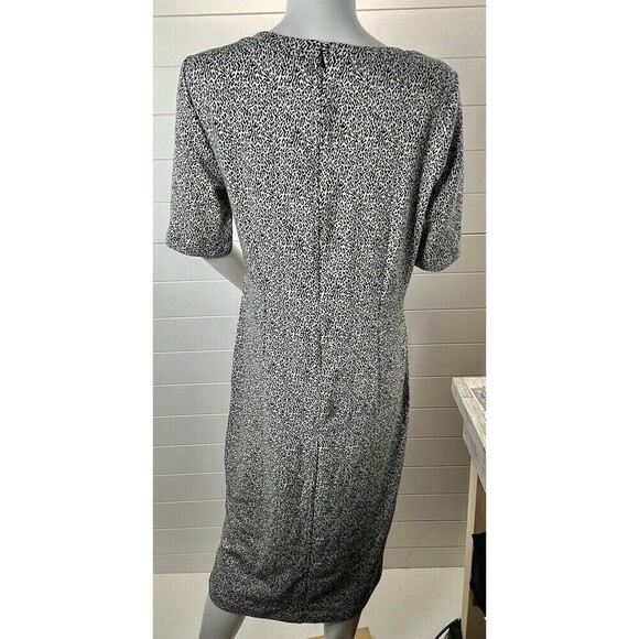 Ann Taylor LOFT Leopard Print Dress 10 Tall Sheath Animal Print NWOT Mob Wife - Picture 8 of 11